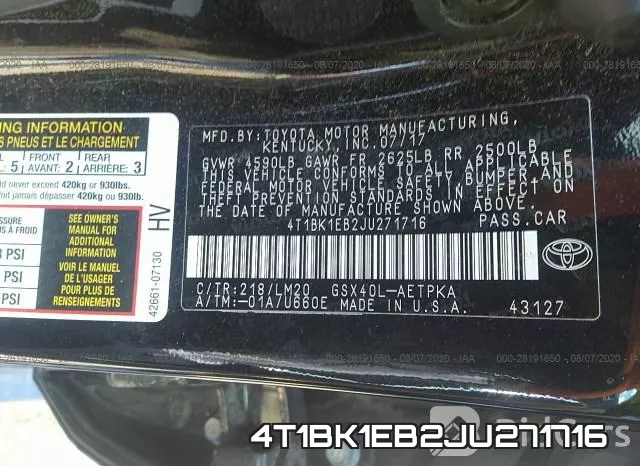 4T1BK1EB2JU271716 фото 10