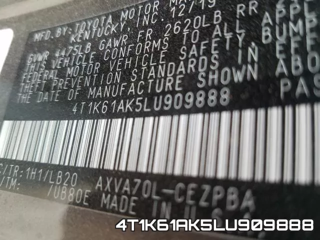 4T1K61AK5LU909888 фото 2