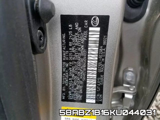 58ABZ1B16KU044031 фото 2