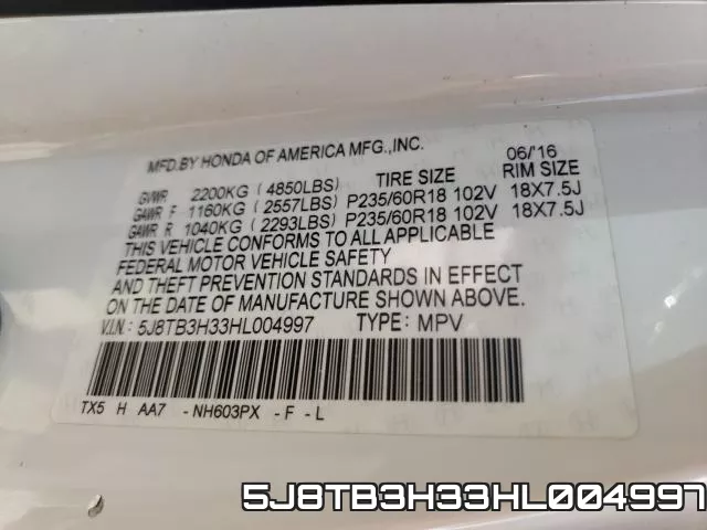 5J8TB3H33HL004997 фото 2