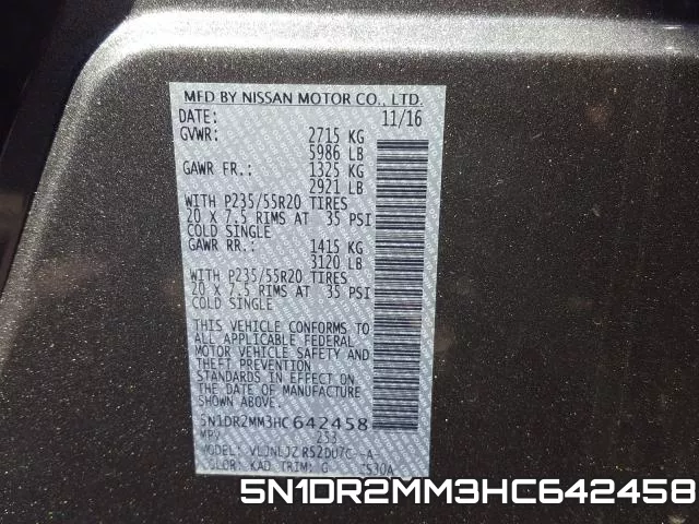 5N1DR2MM3HC642458 фото 2