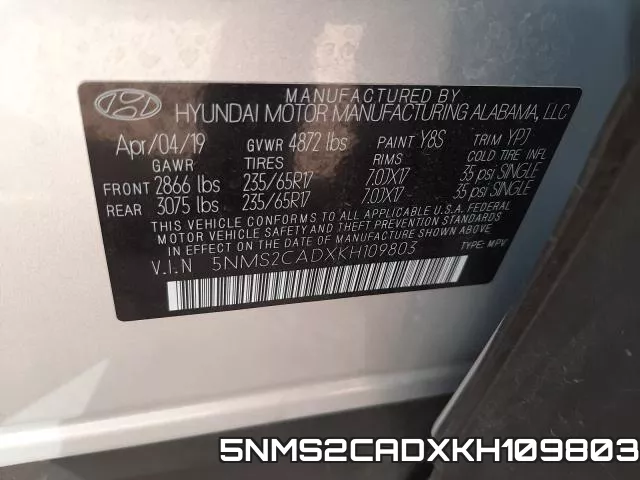 5NMS2CADXKH109803 фото 2