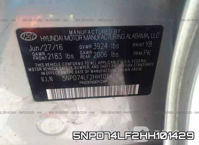 5NPD74LF2HH101429 фото 10