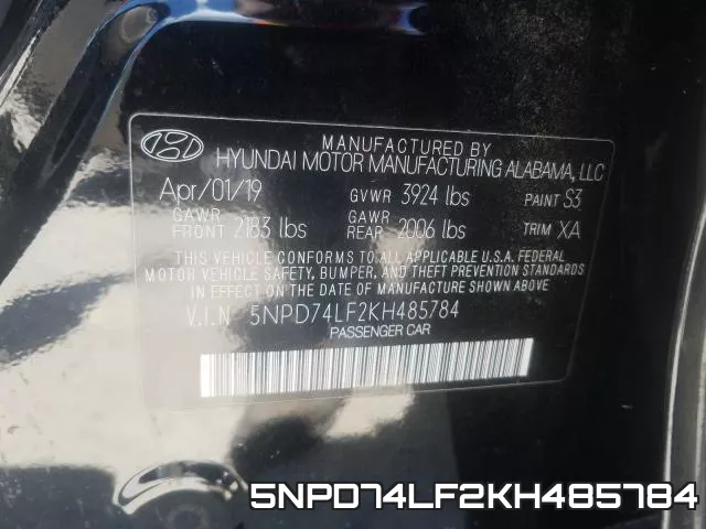 5NPD74LF2KH485784 фото 2
