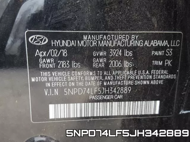 5NPD74LF5JH342889 фото 2