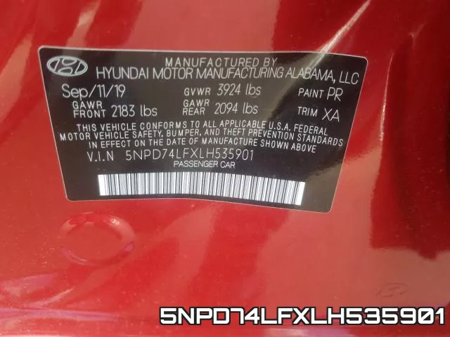 5NPD74LFXLH535901 фото 2