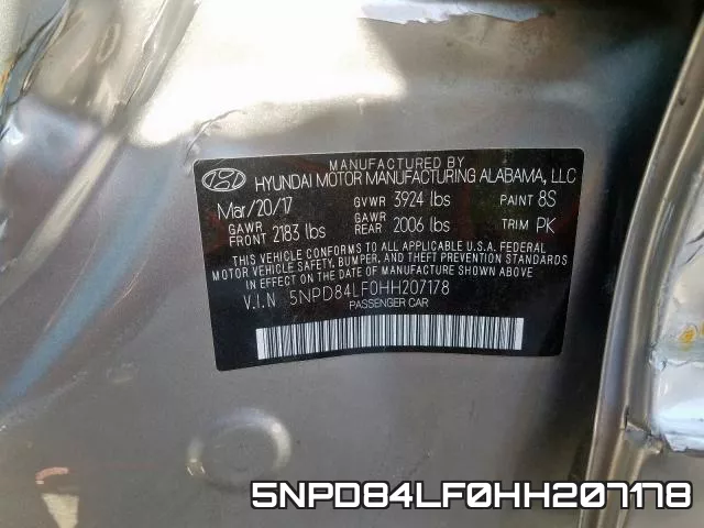 5NPD84LF0HH207178 фото 2