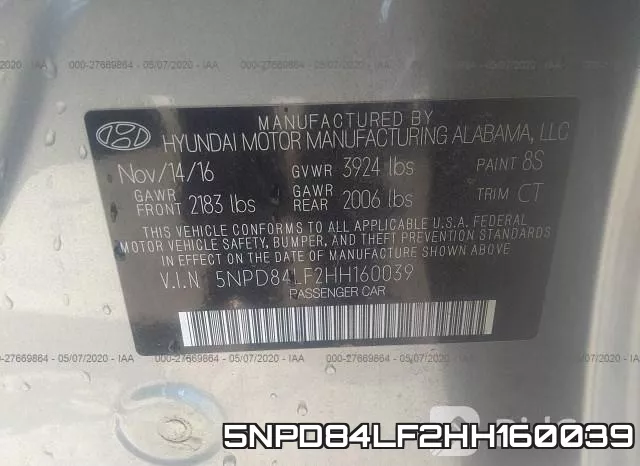 5NPD84LF2HH160039 фото 10