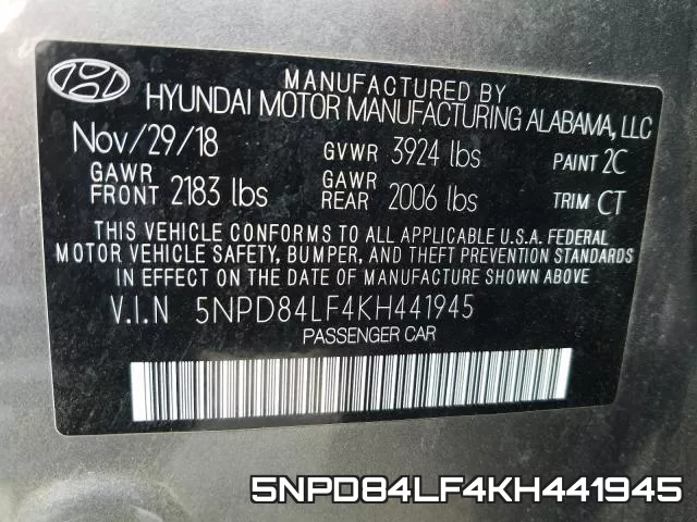 5NPD84LF4KH441945 фото 2