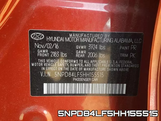 5NPD84LF5HH155515 фото 2