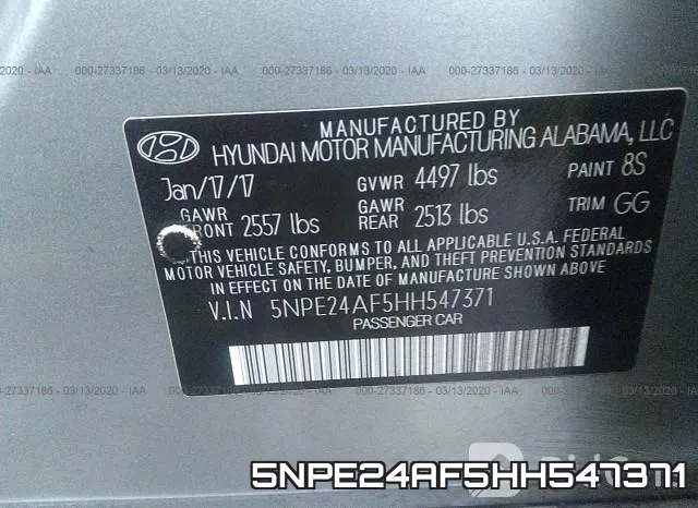 5NPE24AF5HH547371 фото 10