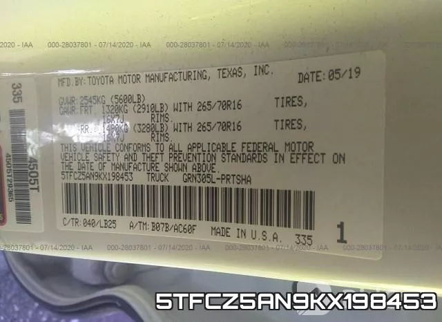 5TFCZ5AN9KX198453 фото 10