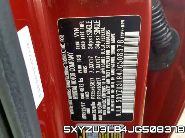 5XYZU3LB4JG508378 фото 2