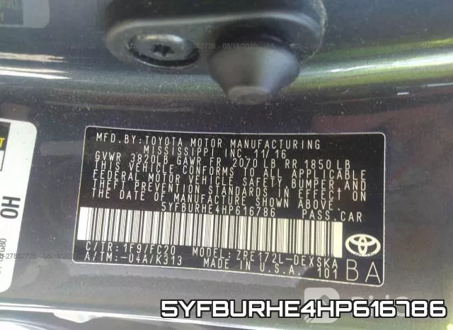 5YFBURHE4HP616786 фото 10