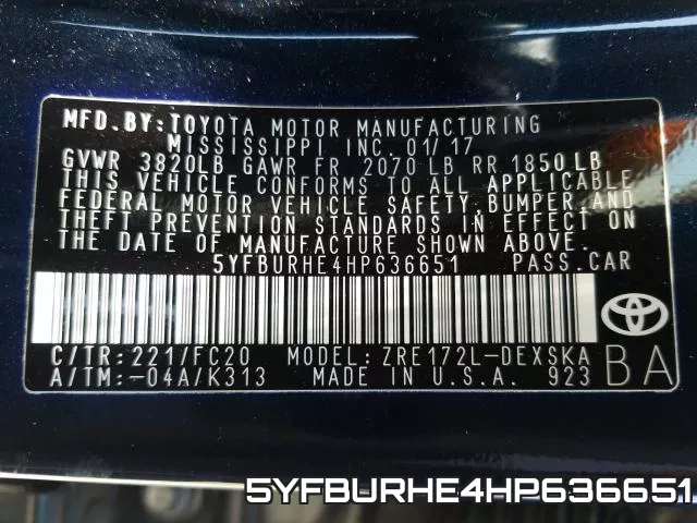 5YFBURHE4HP636651 фото 2