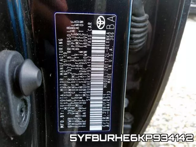 5YFBURHE6KP934142 фото 2