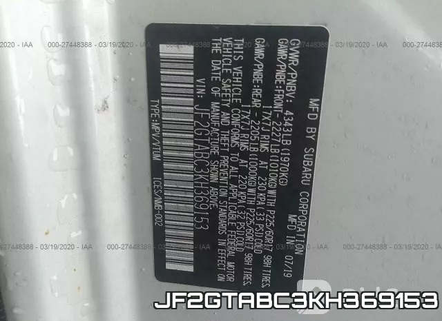 JF2GTABC3KH369153 фото 10