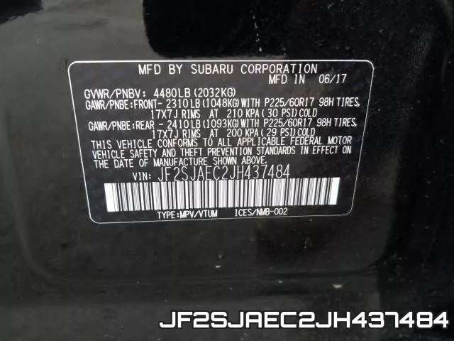 JF2SJAEC2JH437484 фото 2