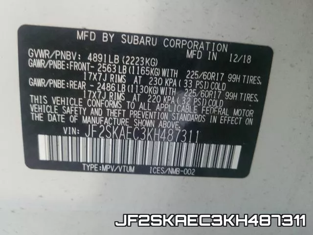 JF2SKAEC3KH487311 фото 2
