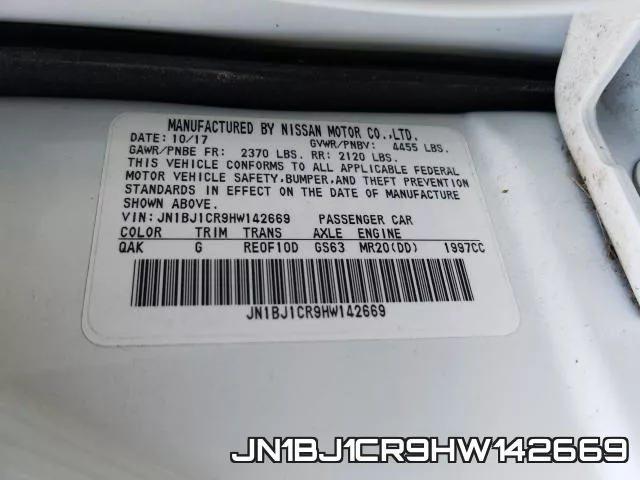 JN1BJ1CR9HW142669 фото 2