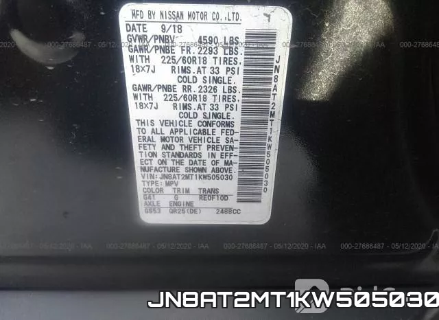 JN8AT2MT1KW505030 фото 10