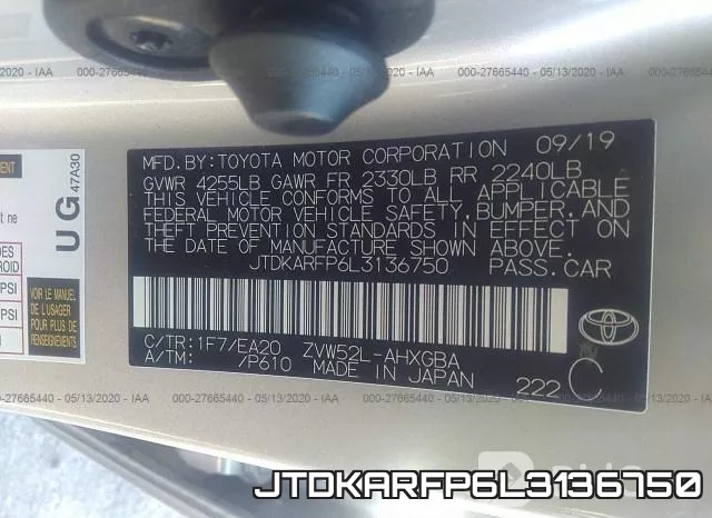 JTDKARFP6L3136750 фото 10