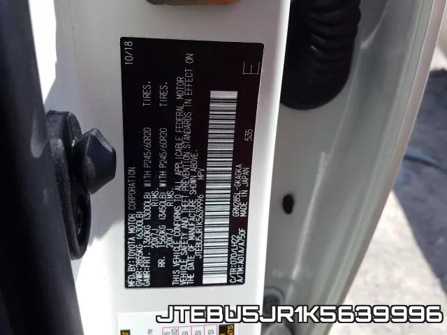 JTEBU5JR1K5639996 фото 2