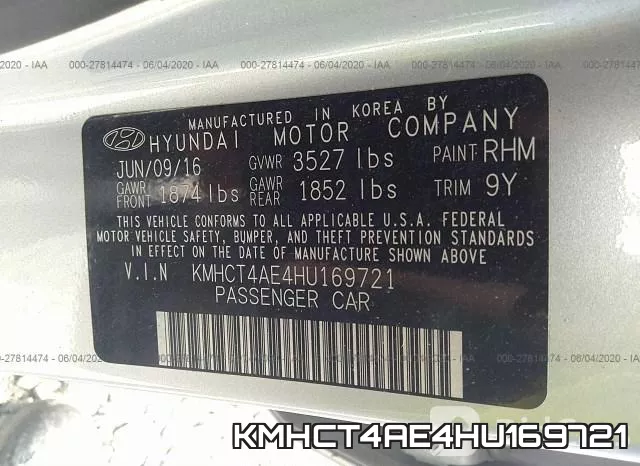 KMHCT4AE4HU169721 фото 10