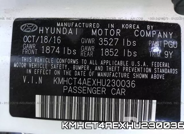 KMHCT4AEXHU230036 фото 10