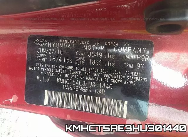 KMHCT5AE3HU301440 фото 10