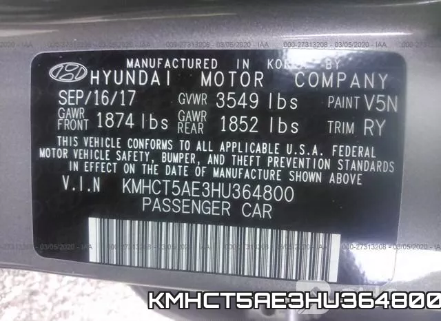 KMHCT5AE3HU364800 фото 10