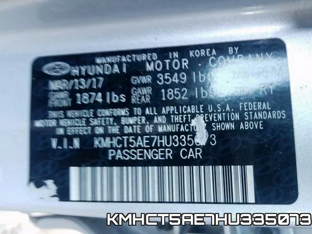 KMHCT5AE7HU335073 фото 2