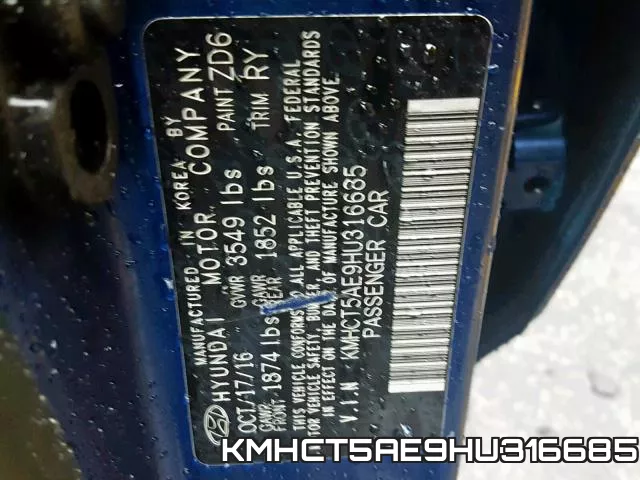 KMHCT5AE9HU316685 фото 2