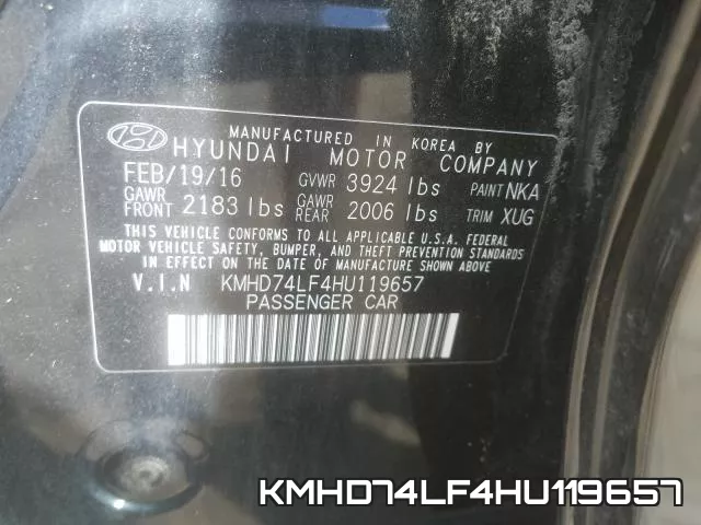 KMHD74LF4HU119657 фото 2