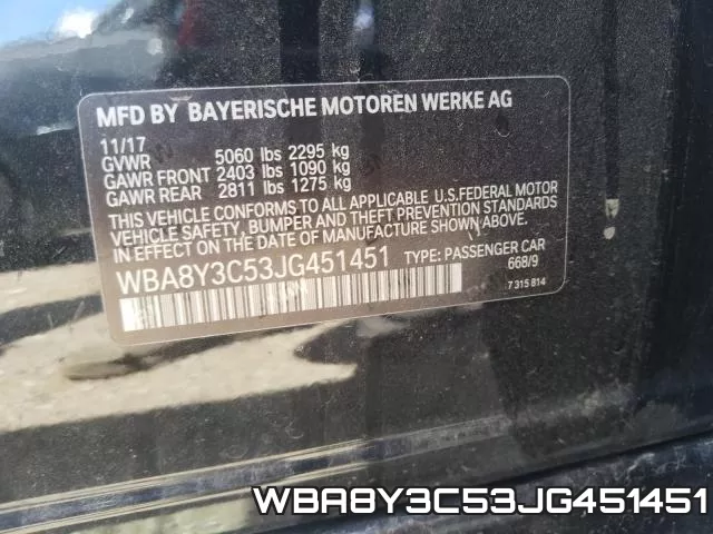 WBA8Y3C53JG451451 фото 2