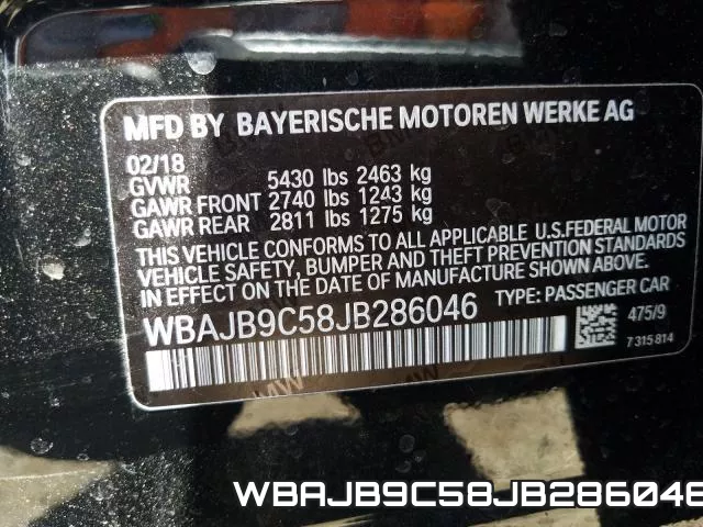 WBAJB9C58JB286046 фото 2