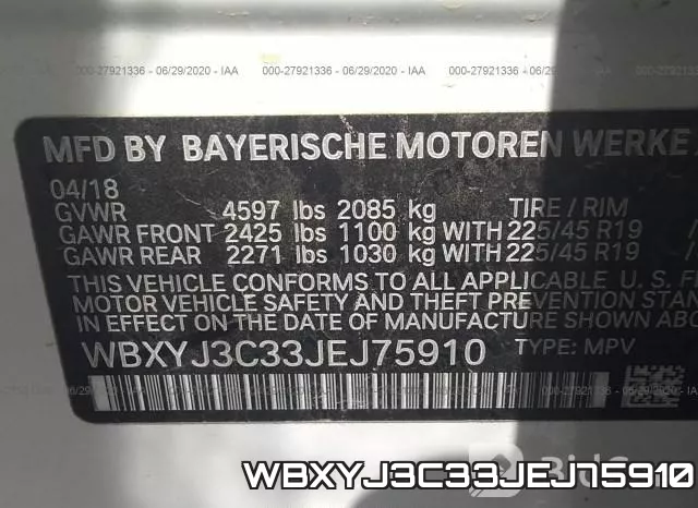 WBXYJ3C33JEJ75910 фото 10
