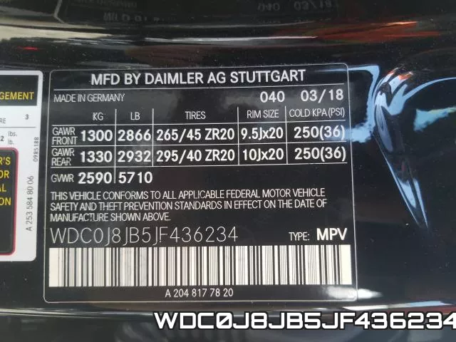 WDC0J8JB5JF436234 фото 2