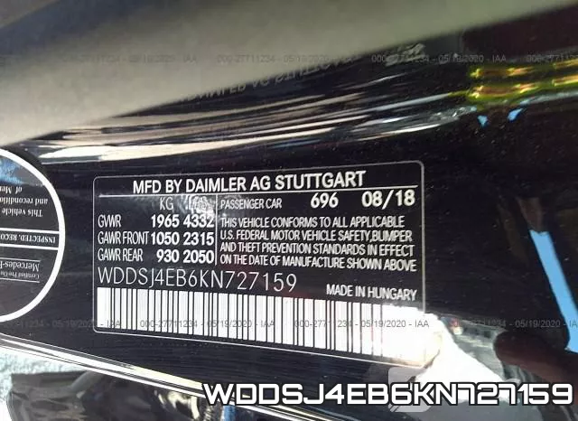 WDDSJ4EB6KN727159 фото 10