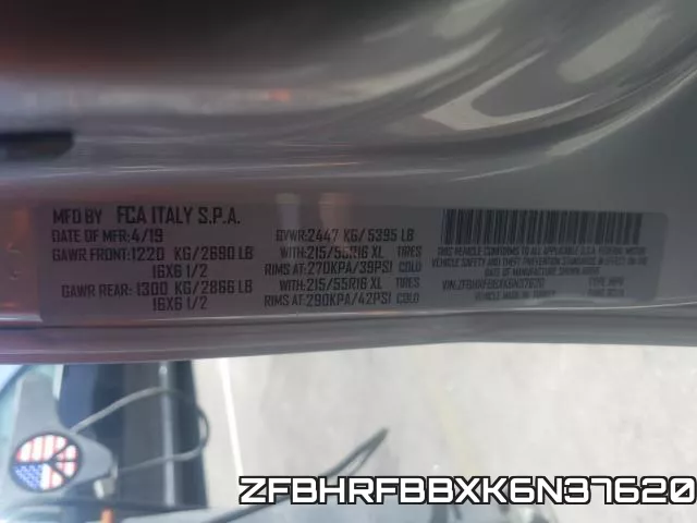 ZFBHRFBBXK6N37620 фото 2