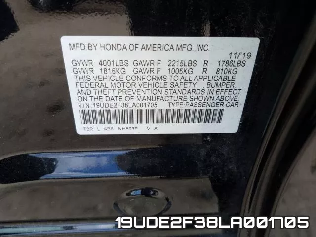 19UDE2F38LA001705 фото 2