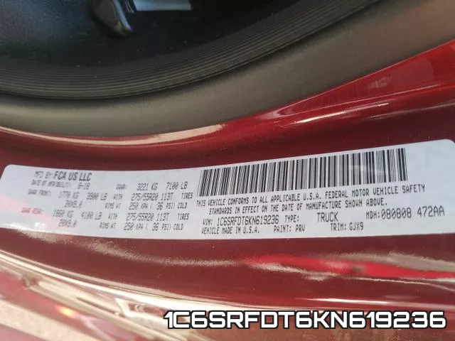 1C6SRFDT6KN619236 фото 2