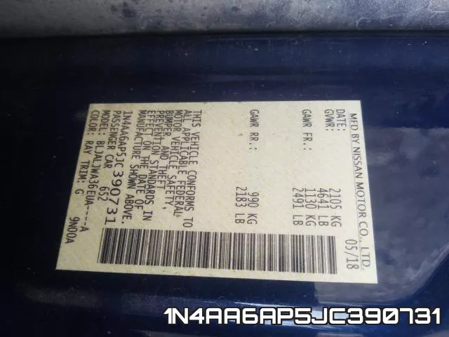1N4AA6AP5JC390731 фото 2