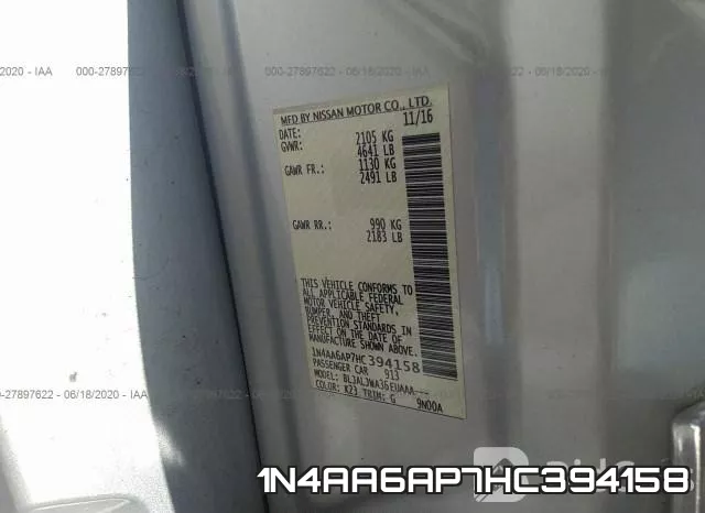 1N4AA6AP7HC394158 фото 9