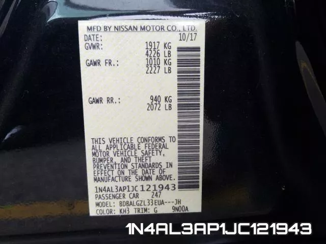 1N4AL3AP1JC121943 фото 2