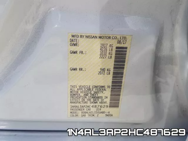 1N4AL3AP2HC487629 фото 2