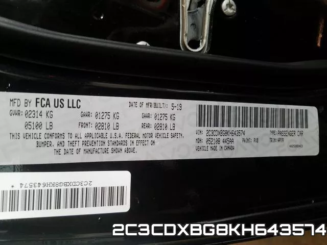 2C3CDXBG8KH643574 фото 2