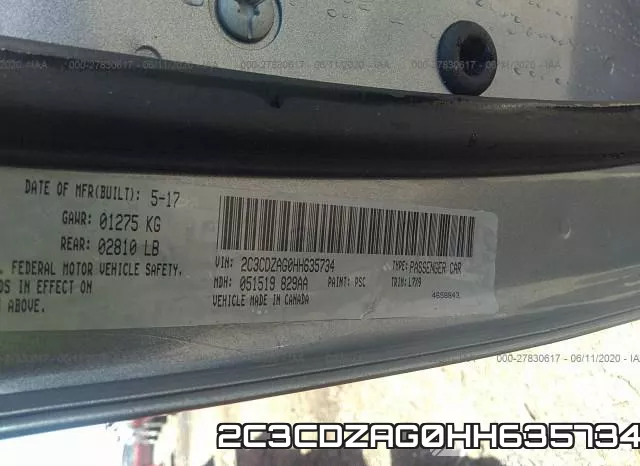 2C3CDZAG0HH635734 фото 10