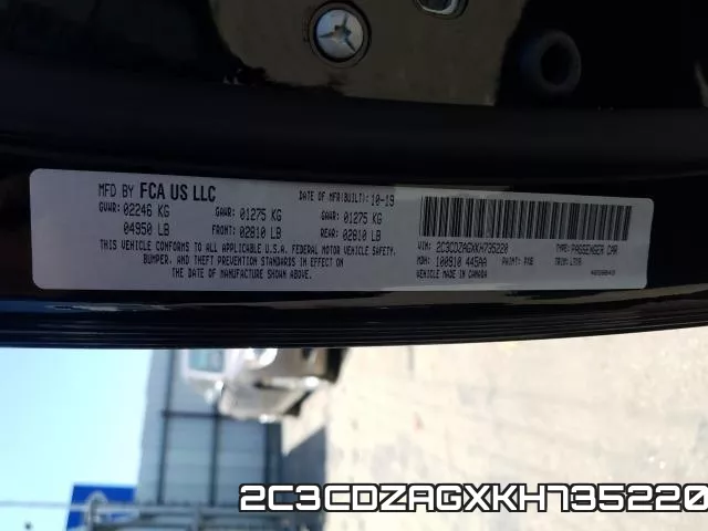 2C3CDZAGXKH735220 фото 2