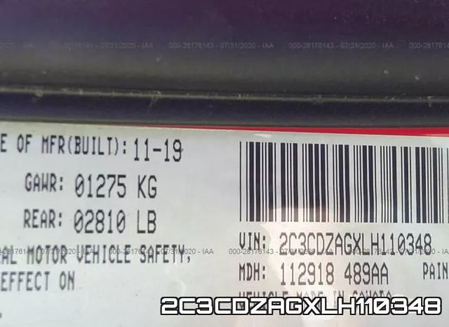 2C3CDZAGXLH110348 фото 10